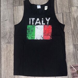Black Italy Flag Tank Top